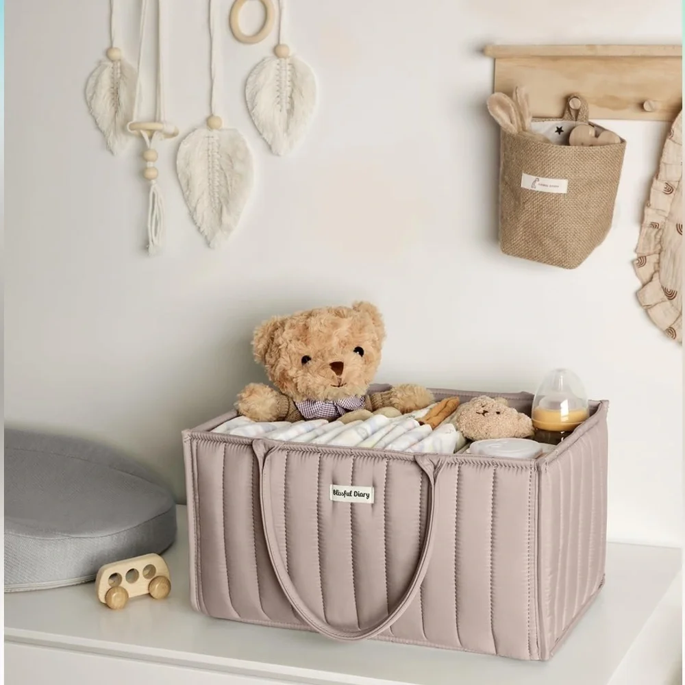 Beige Storage bag with Handles.Baby bag.For keeping baby essentials storage .